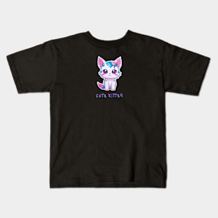 anime CUTE KITTEN with a rose Kids T-Shirt